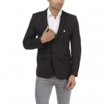 Black single breasted formal suits for men